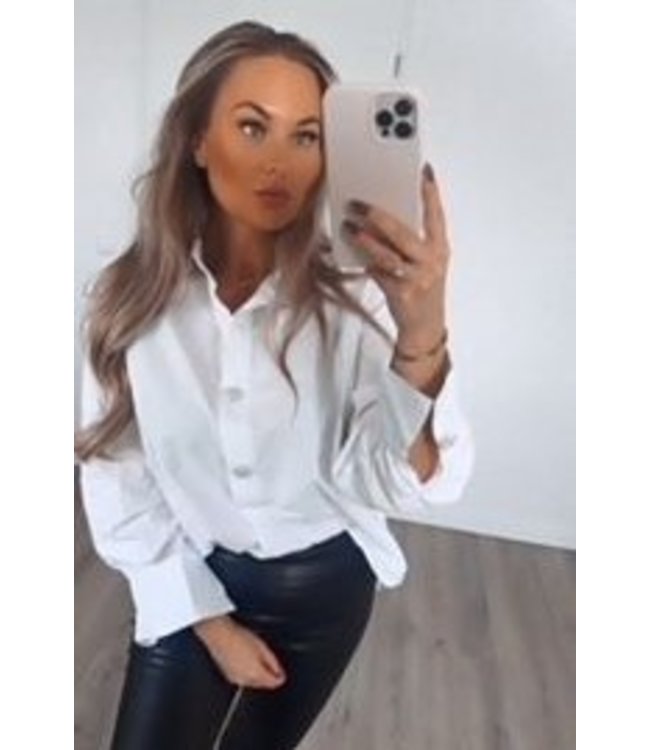 Witte blouse diamonds