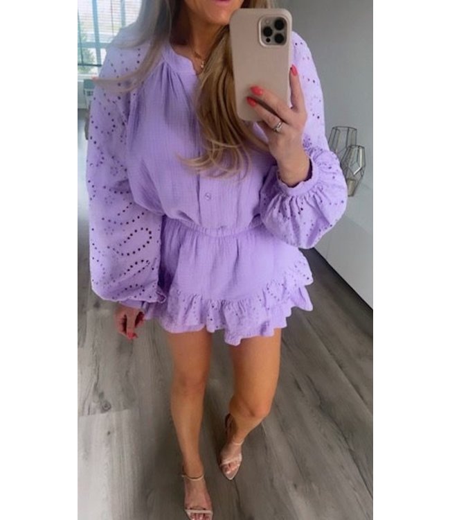 Blouse met broderie details