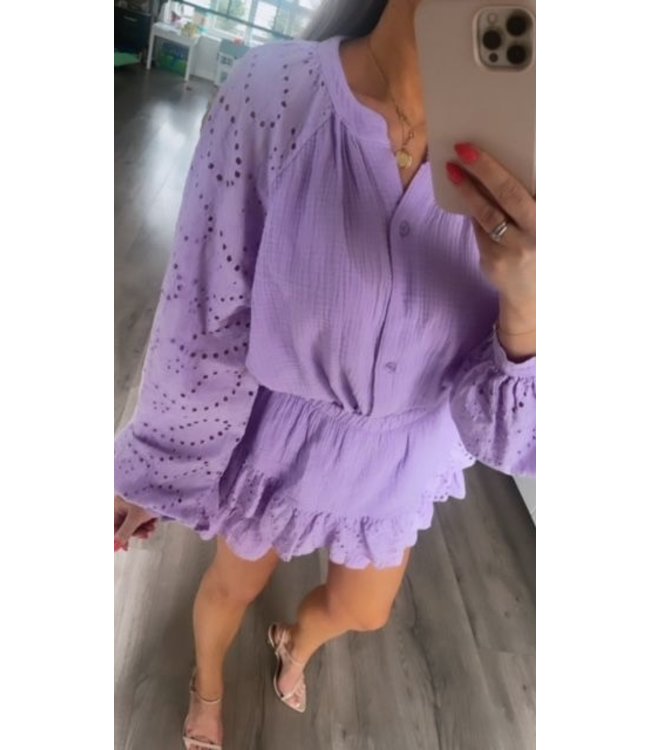 Blouse met broderie details