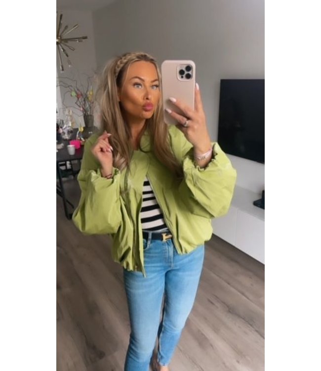 Oversize bomerjack groen