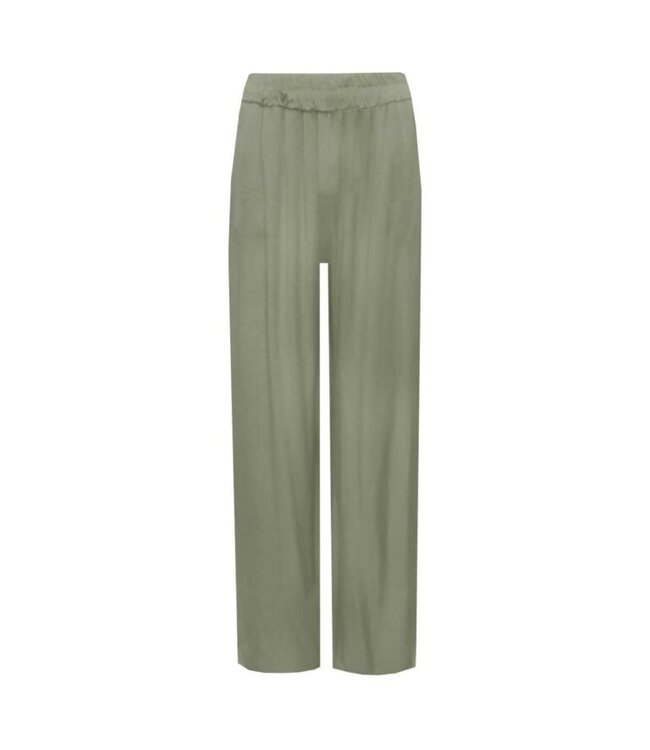 Zijdeactige broek groen