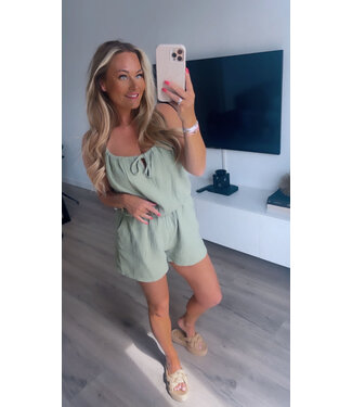 Katoenen playsuit khaki