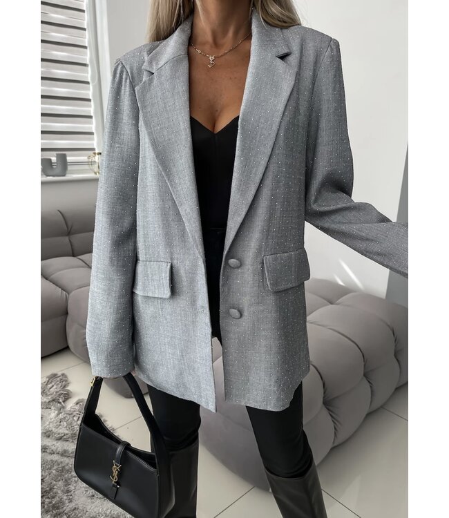 Sparkling blazer grijs