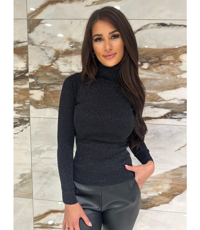 Coltrui zwart met een lurex draadje