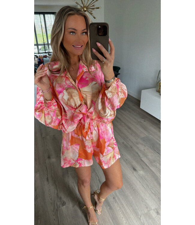 2-Piece set oranje roze