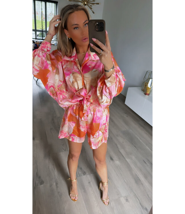 2-Piece set oranje roze