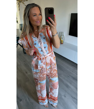 Jumpsuit print oranje