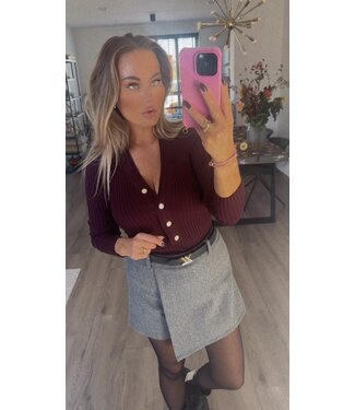 Burgundy top v-hals