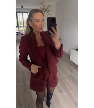Burgundy tweed blazer