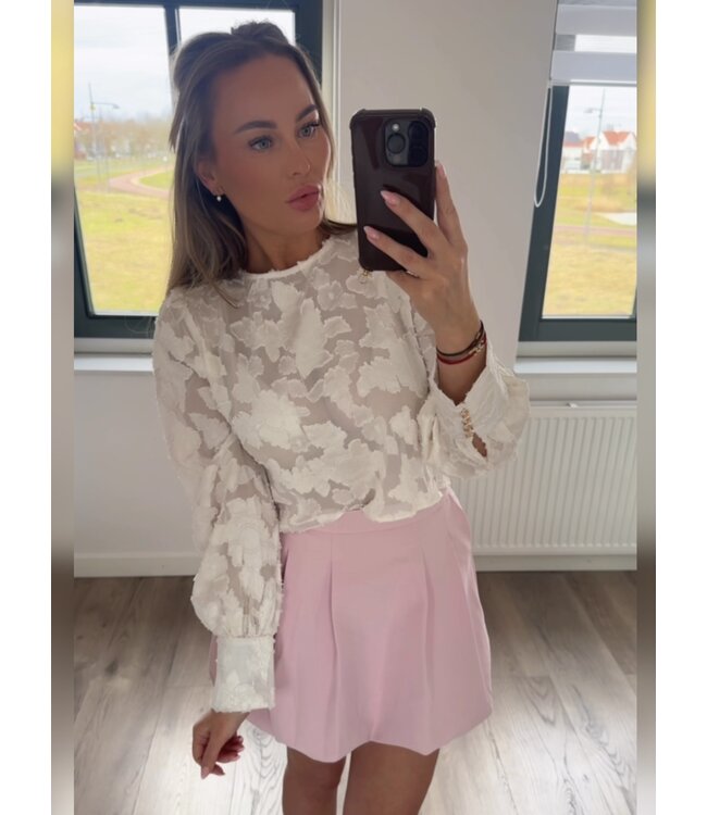 Cropped blouse gouden knopen