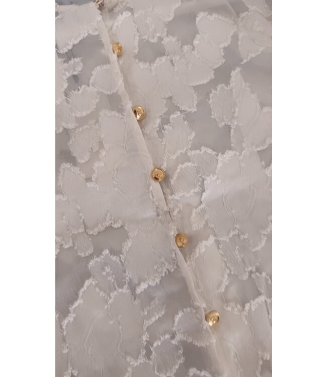 Cropped blouse gouden knopen