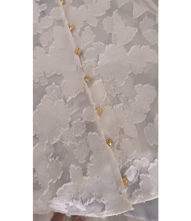 Cropped blouse gouden knopen