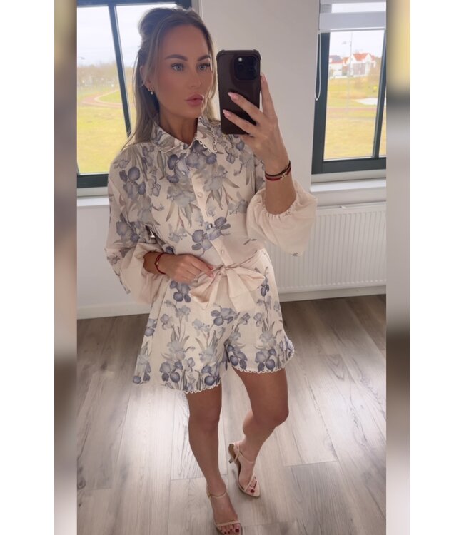 2- piece set bloemen print