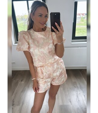 Topje roze luxe jacquard design