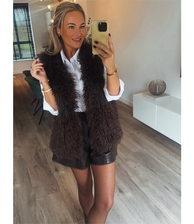 Vest met bont effect