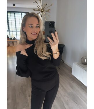 Zwarte off shoulder top