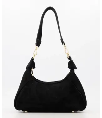 Zwarte suede tas