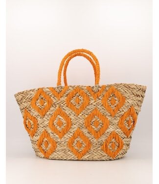 Raffia shopper orange