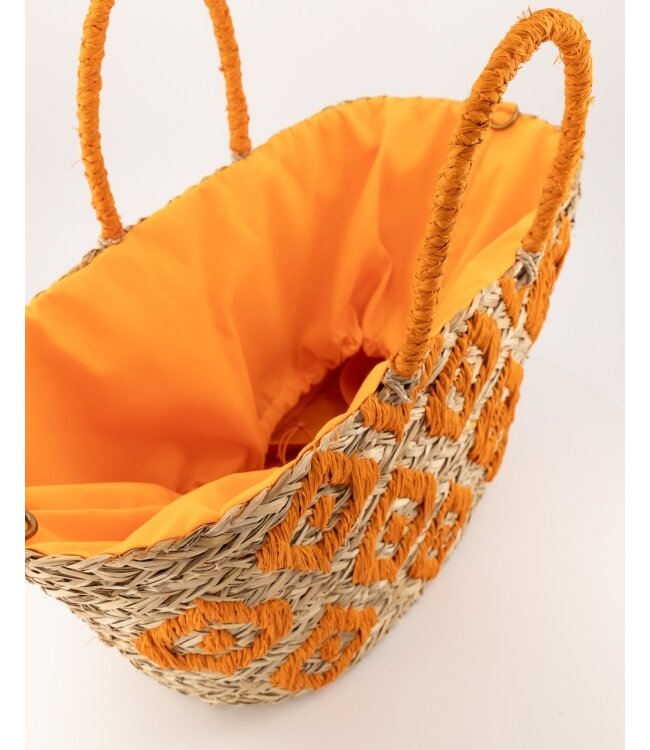Raffia shopper orange