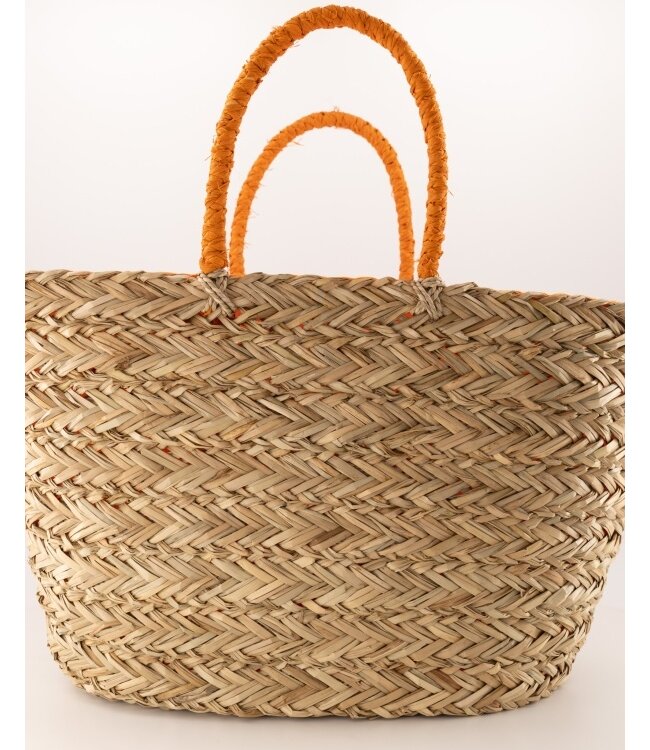 Raffia shopper orange