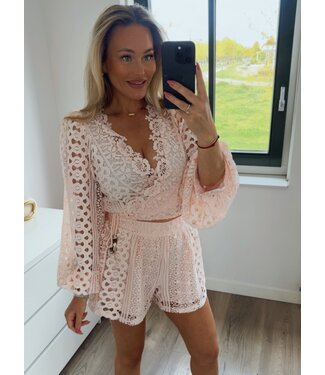 2 - Piece set amber light pink