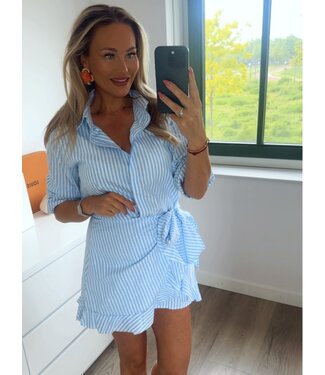 Gestreepte jurk blauw/wit