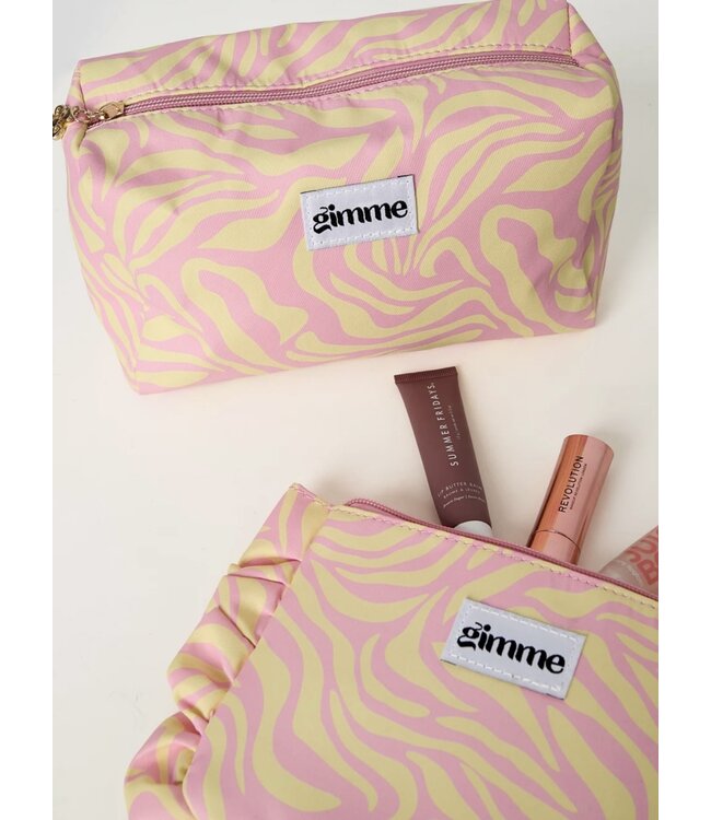 Make-up tas gimme roze/geel swirl