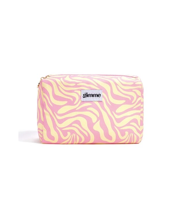 Make-up tas gimme roze/geel swirl