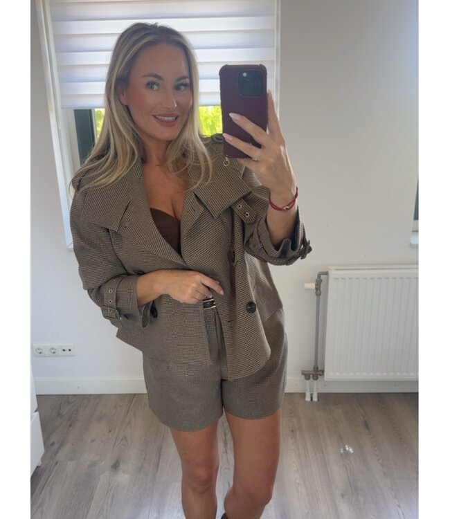 Geruite trenchcoat