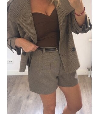 Geruite short hoge taille