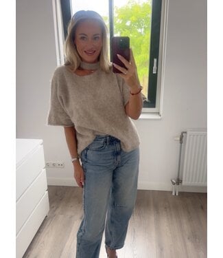 OFF SHOULDER TOP BEIGE