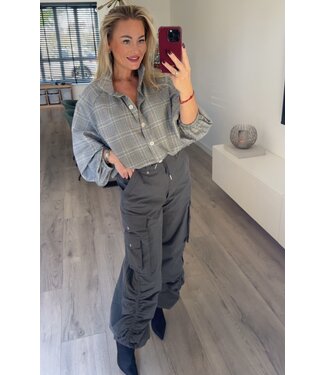 Donkergrijze cargo broek