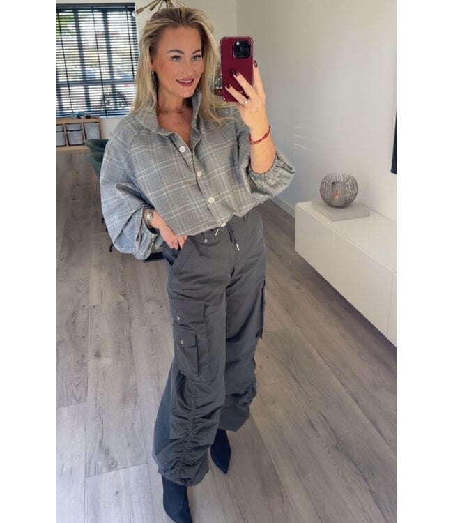 Donkergrijze cargo broek