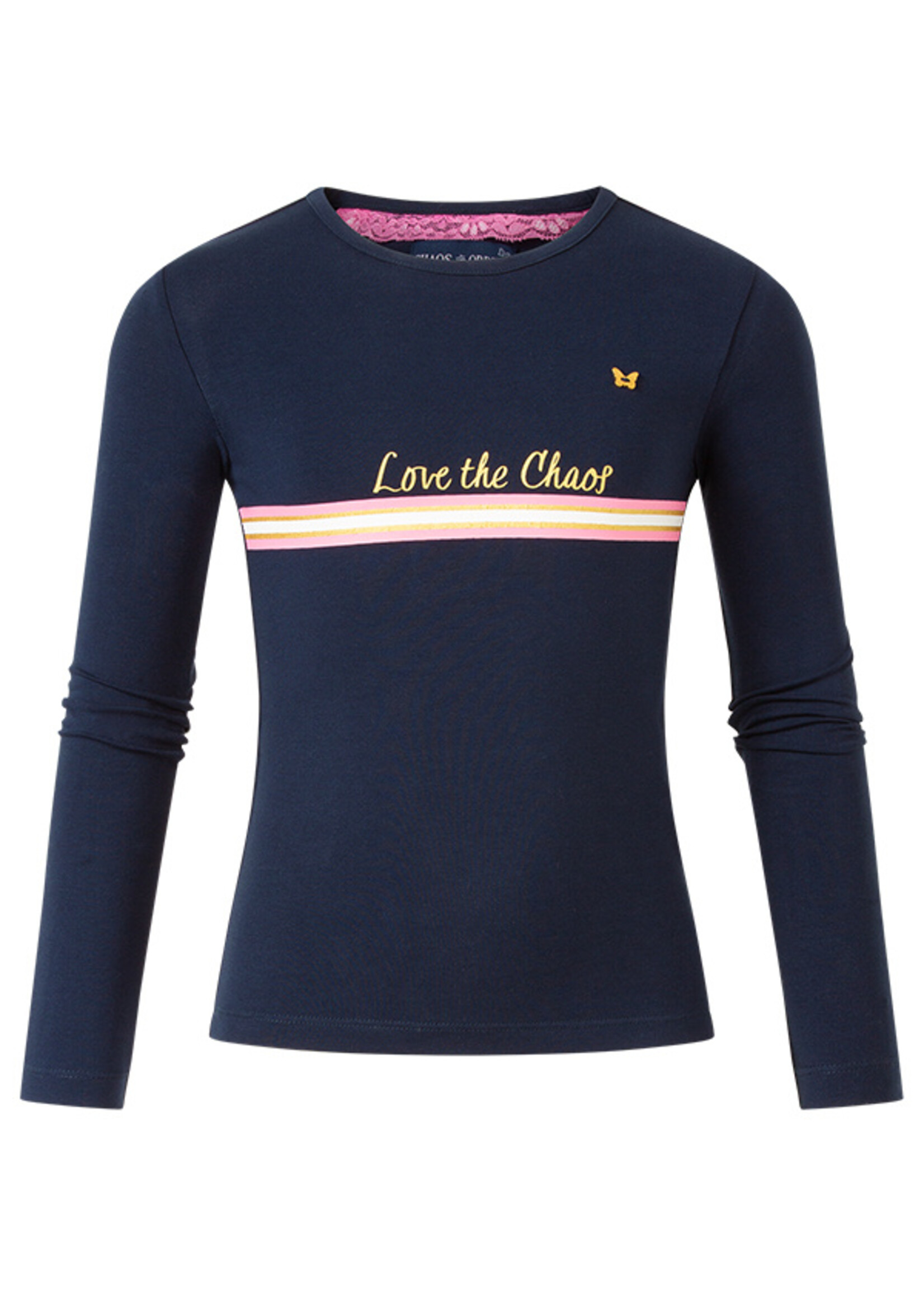 T-shirt lange mouw Pip navy/pink