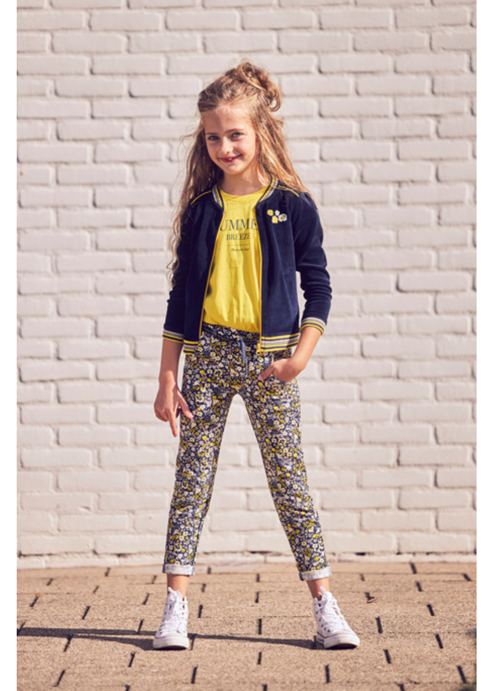 Broek Suze bloem blauw