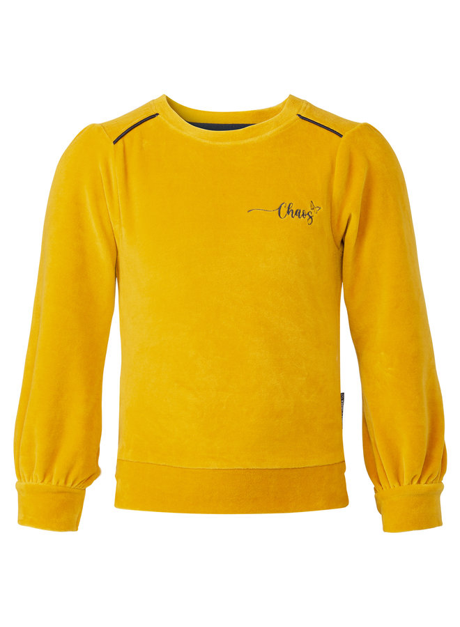Velours sweater Kina yellow