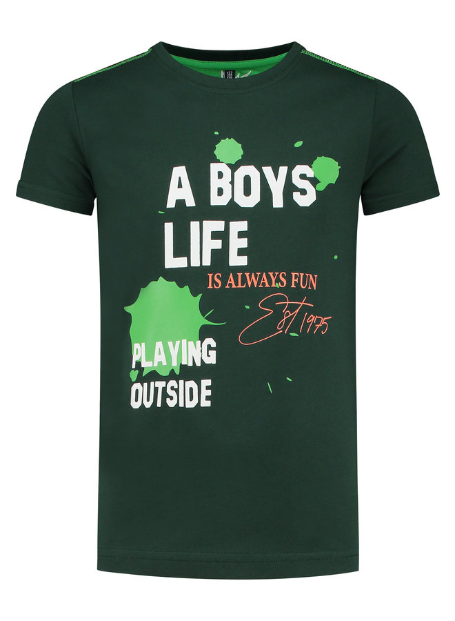 Boys T-shirt Stefan dark green