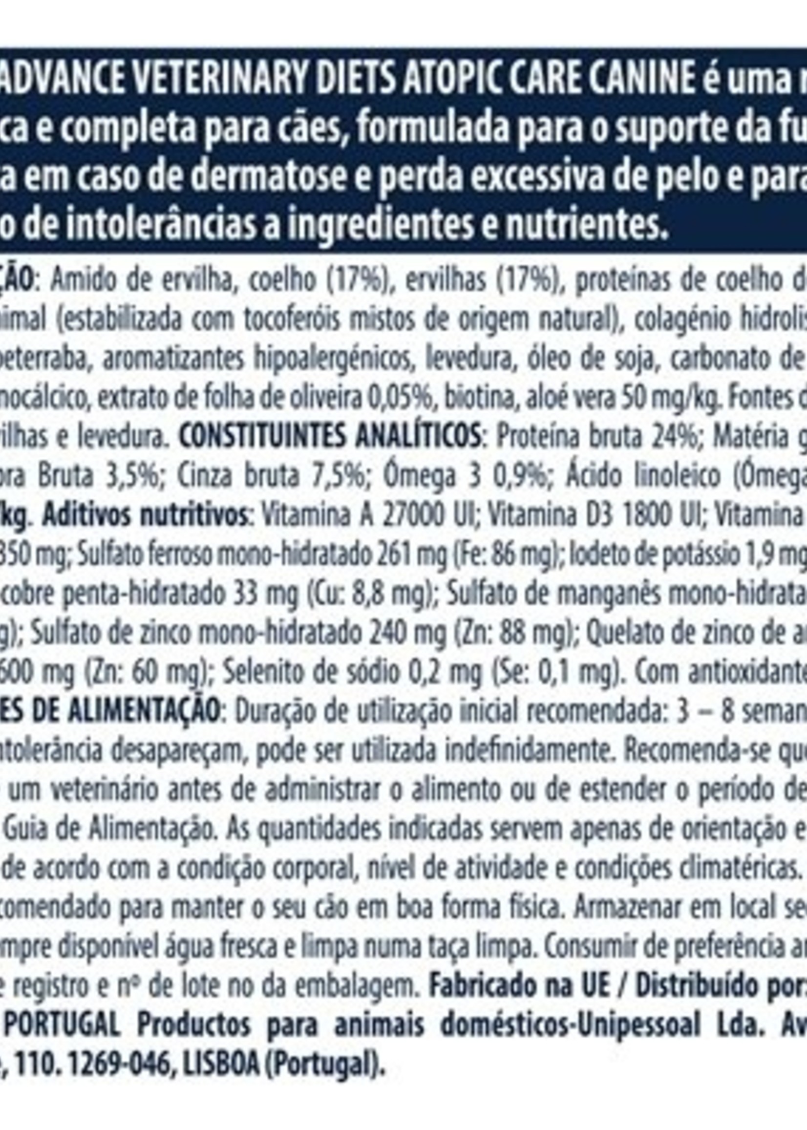 Advance Advance veterinary atopic no grain / derma