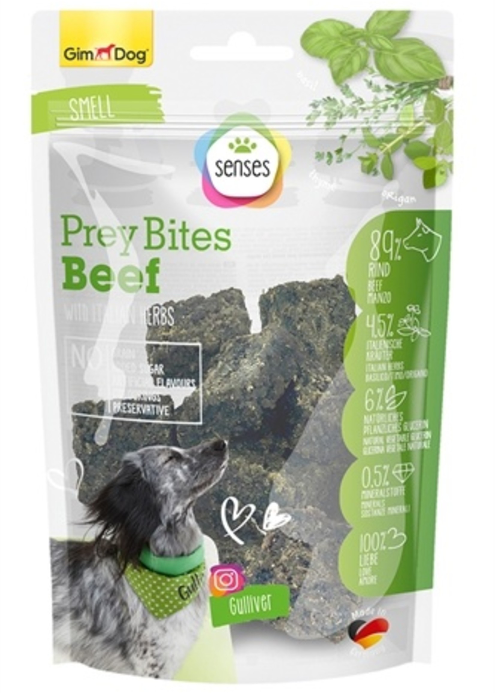 Gimdog Gimdog senses prey bites rund / italiaanse kruiden
