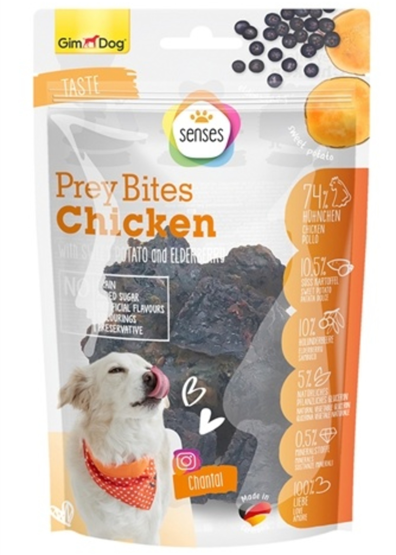 Gimdog Gimdog senses prey bites kip / vlierbes / zoete aardappel