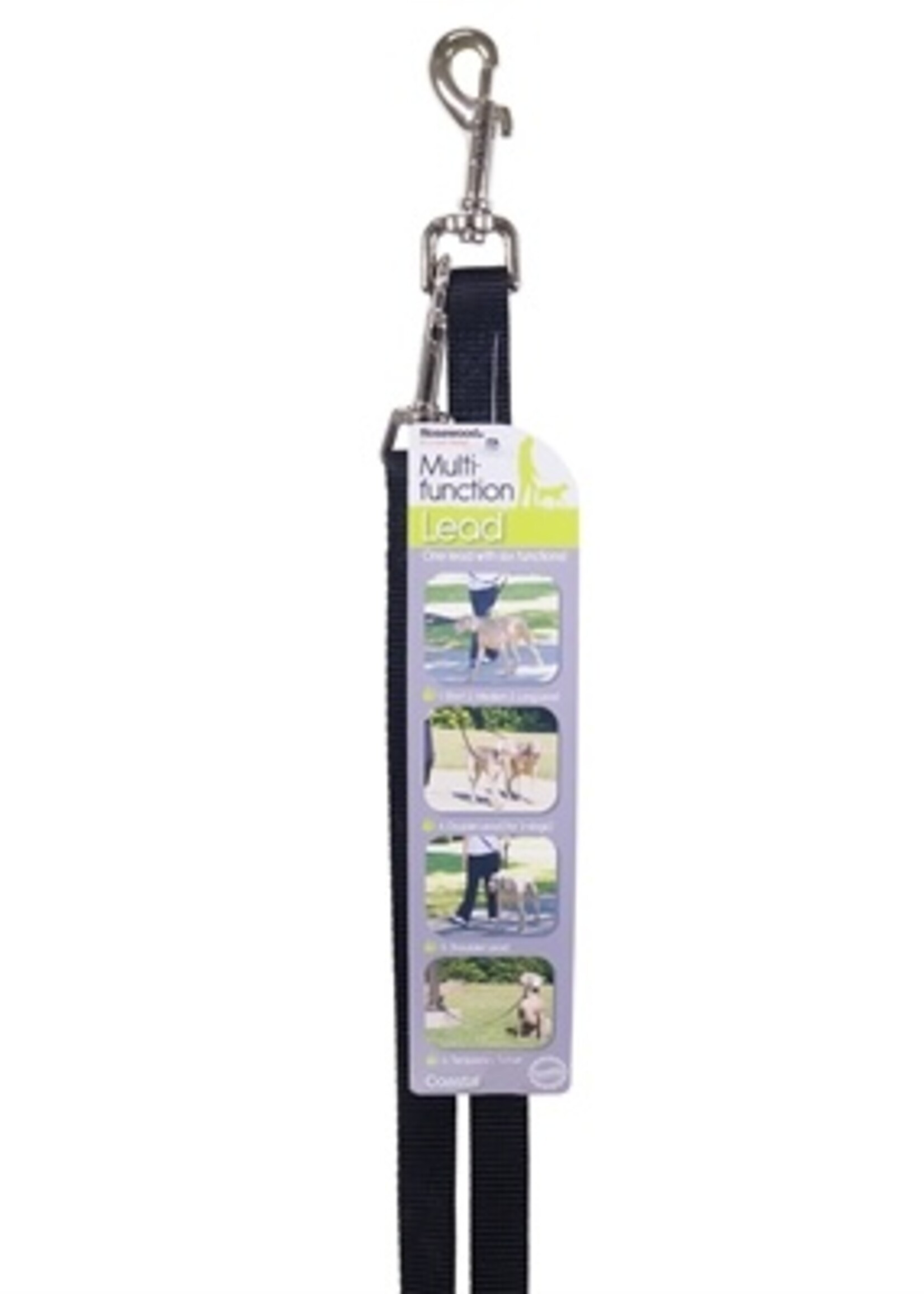 Rosewood Rosewood hondenriem multi-functioneel nylon zwart