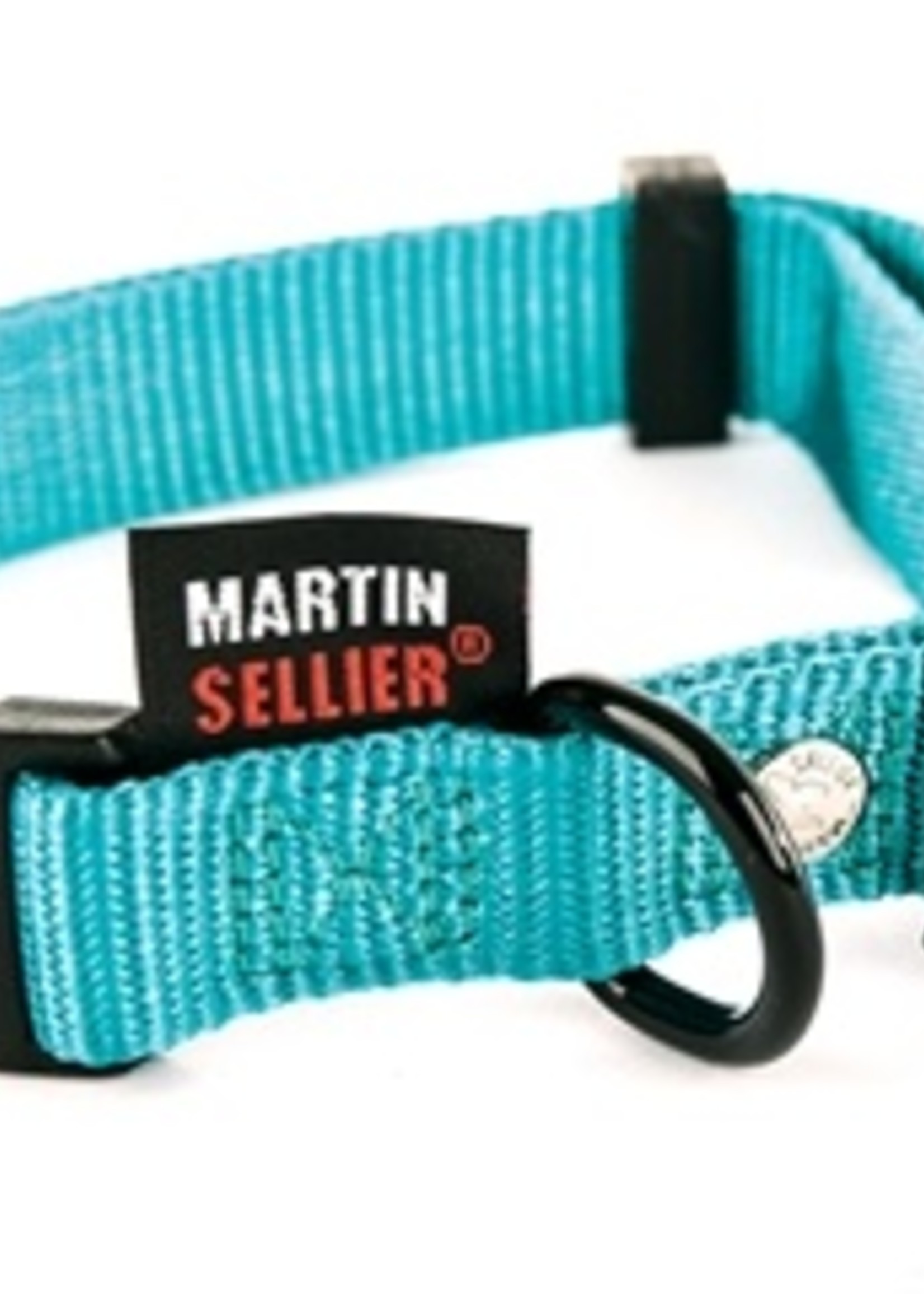 Martin sellier Martin sellier halsband nylon turquoise verstelbaar