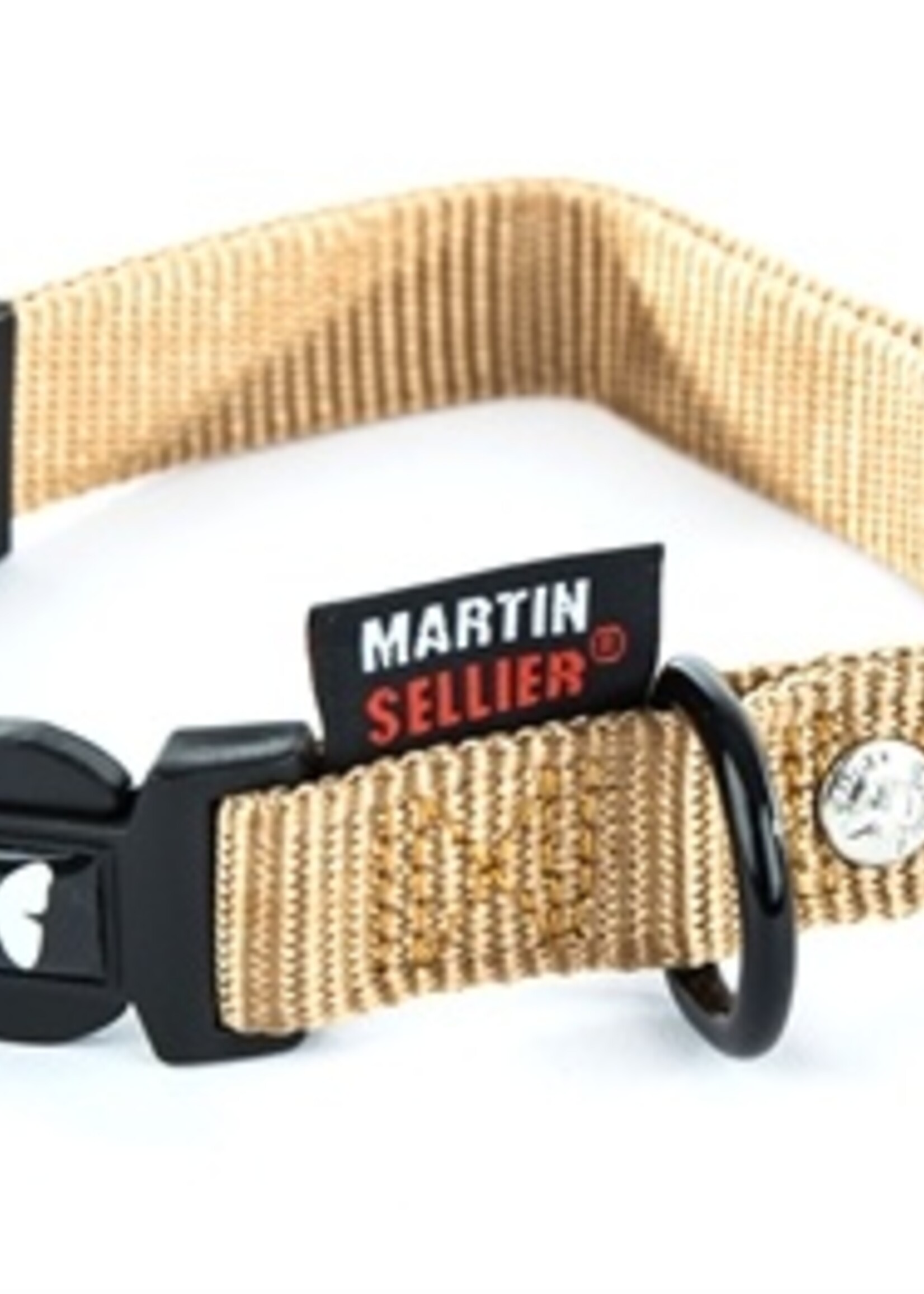 Martin sellier Martin sellier halsband nylon beige verstelbaar
