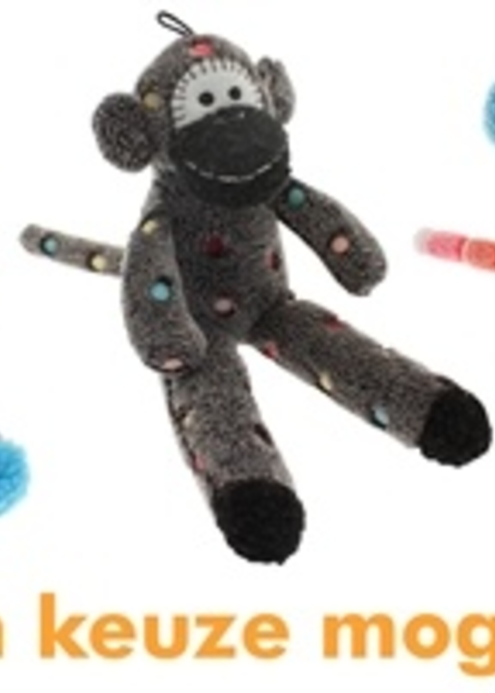 Multipet Multipet pluche sock monkey assorti