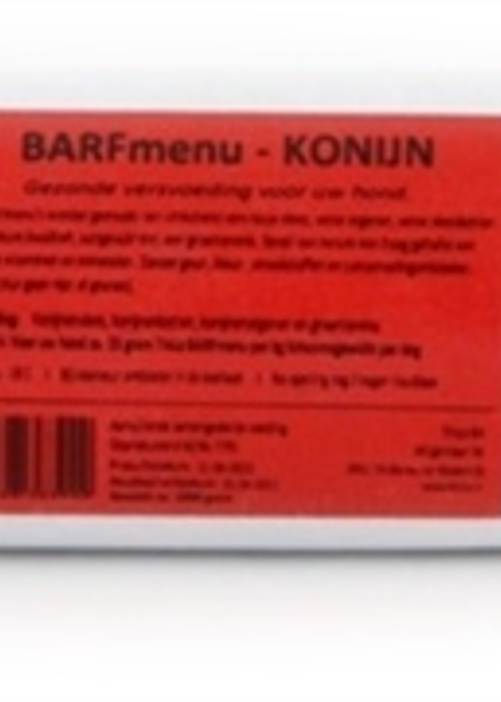 Barfmenu 10x barfmenu konijn hondenvoer