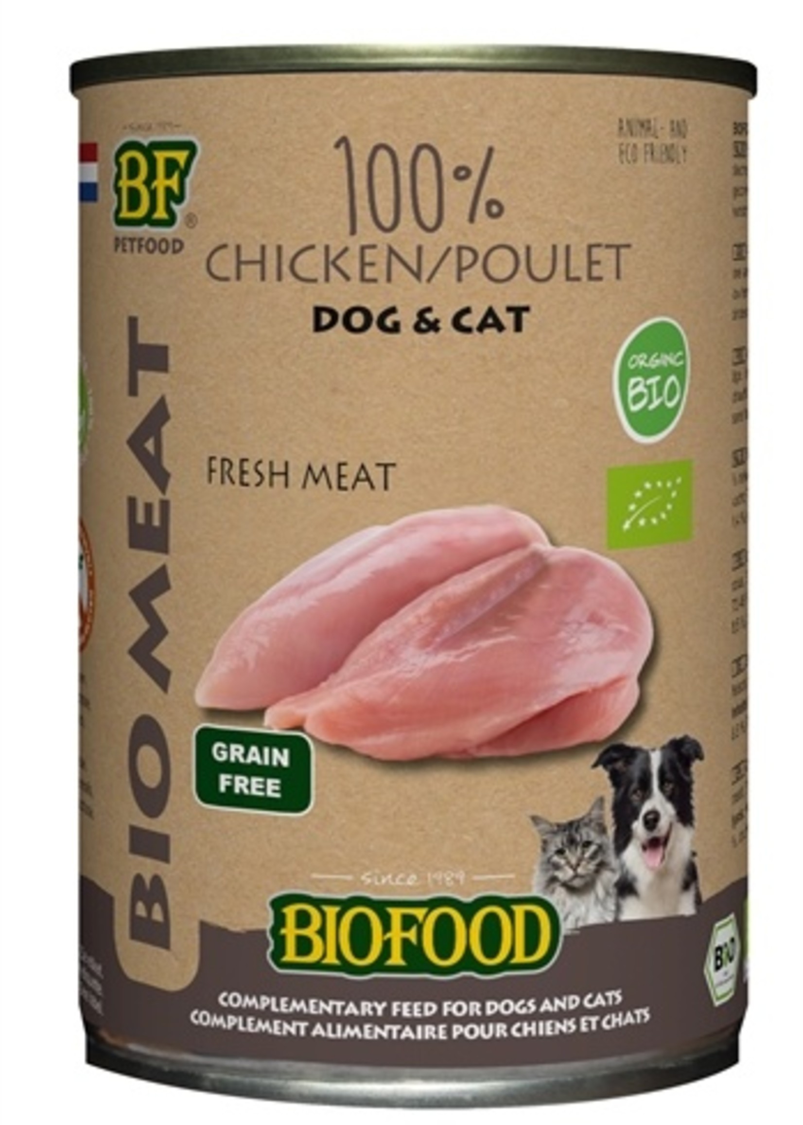 Biofood 12x biofood organic hond 100% kip blik
