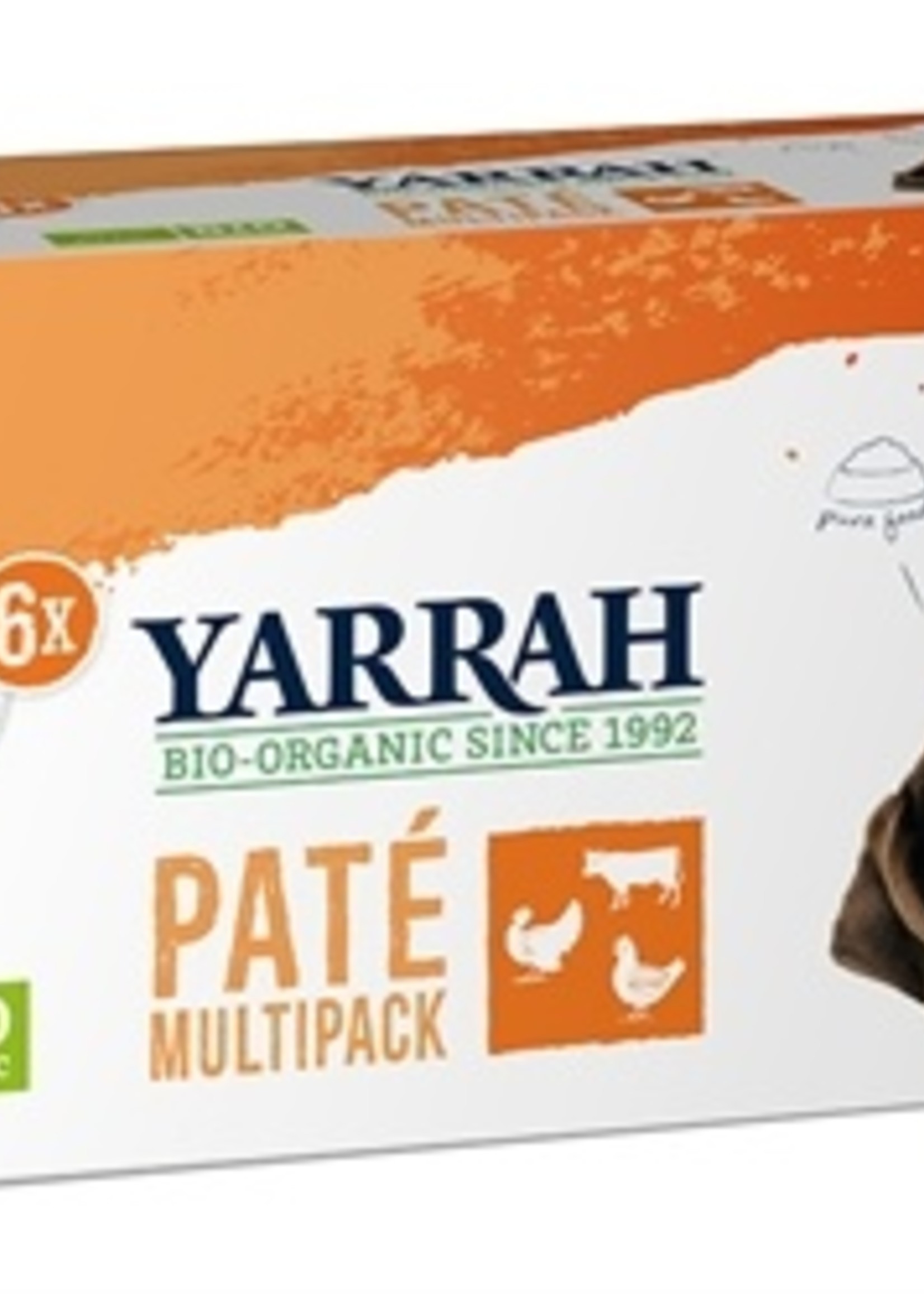 Yarrah Yarrah organic hond multipack pate kalkoen / kip / rund