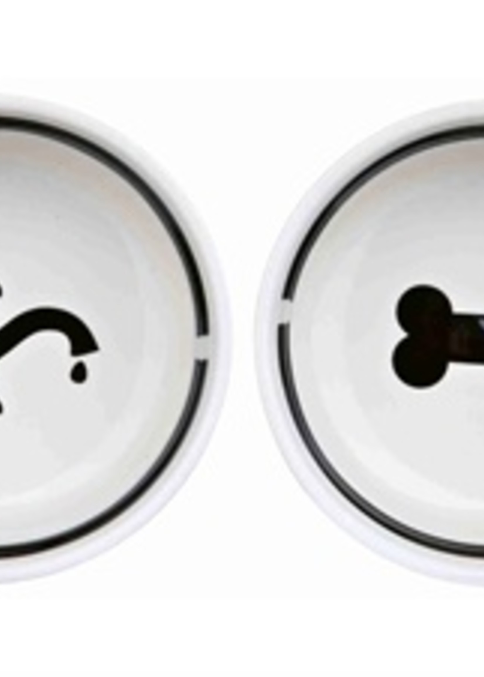 Trixie Trixie voerbak / drinkbak set eat on your feet wit / zwart