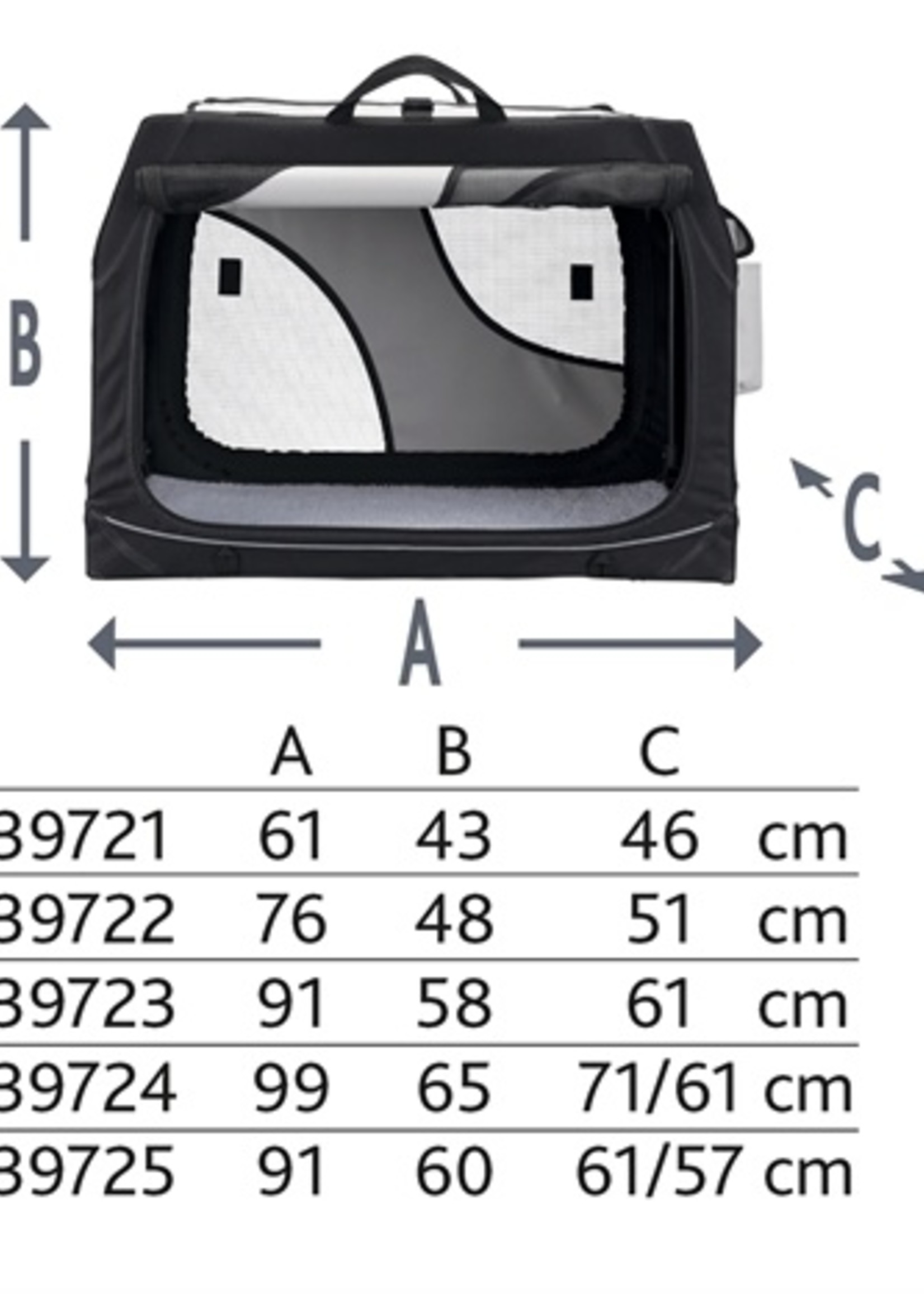 Trixie Trixie reismand vario zwart / grijs
