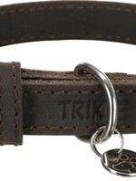 Trixie Trixie halsband hond rustic vetleer donkerbruin